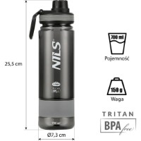 Sticlă pentru apă Nils NCD07 Tritan 700ml Grey imaginea #8 — magazin online Desire.md