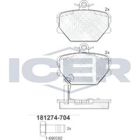Комплект тормозных колодок ICER 181274-704 фото №3 — интернет-магазин Desire.md