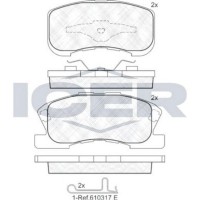 Комплект тормозных колодок ICER 181342 фото №2 — интернет-магазин Desire.md