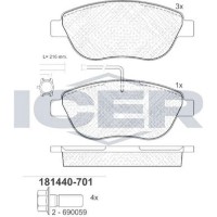 Set placute frână ICER 181440-701 imaginea #3 — magazin online Desire.md