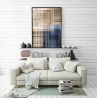 Pictură ArtShop Blue & Gold Shades 45x90cm (PA135)