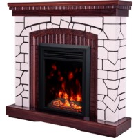 Șemineu electric Art Flame Natali & Cris White/Dark Walnut