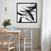 Pictură ArtShop Black Stains On A White Background 100x100cm (PA16-LL)