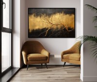 Pictură ArtShop Golden Branch 70x35cm (PA299-L-L)