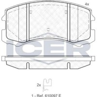 Комплект тормозных колодок ICER 181618 фото №3 — интернет-магазин Desire.md