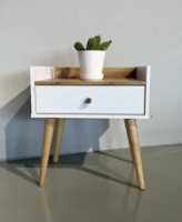 Прикроватная тумба MobiCasa 1 Asgard 50x55x40cm Kraft gold/White NPT03.10/01.555.ART фото №2 — интернет-магазин Desire.md