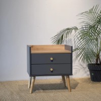 Прикроватная тумба MobiCasa 2 Asgard 50x55x40cm Kraft gold/Grafit