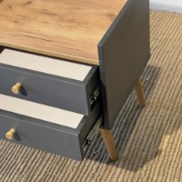 Прикроватная тумба MobiCasa 2 Asgard 50x55x40cm Kraft gold/Grafit фото №3 — интернет-магазин Desire.md