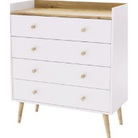 Комод MobiCasa 4 Asgard 82x96x40cm Kraft gold/White CMD02.10/01.8296.ART