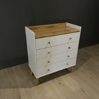 Комод MobiCasa 4 Asgard 82x96x40cm Kraft gold/White CMD02.10/01.8296.ART фото №3 — интернет-магазин Desire.md