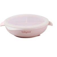 Bol cu ventuză și capac BabyOno Pink (1661/02)