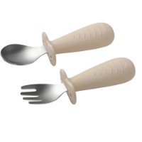 Set lingurita cu furculita BabyOno Beige (1665/03)