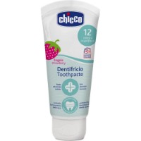 Pasta de dinți pentru copii Chicco Strawberry No Fluoride 12m+ 50ml 