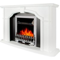 Șemineu electric Art Flame Sherlock & Galileo Silver White