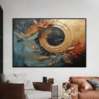 Pictură ArtShop Golden Swirl On Abstract Background 60x30cm (PA341-XL-L)