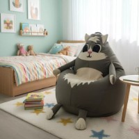 Fotoliu puf BeanBag Cat Gray (BM6237) imaginea #3 — magazin online Desire.md
