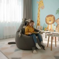 Fotoliu puf BeanBag Cat Gray (BM6237) imaginea #2 — magazin online Desire.md