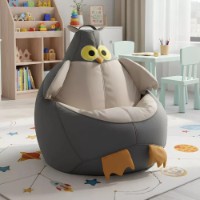Fotoliu puf BeanBag Owl Gray (BM6289) imaginea #4 — magazin online Desire.md