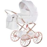 Коляска для кукол Junama Dolce 08 White/Rose (WGWLDOLCE08)
