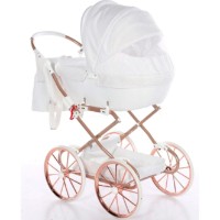 Коляска для кукол Junama Dolce 08 White/Rose (WGWLDOLCE08) фото №3 — интернет-магазин Desire.md