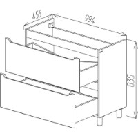 Dulap pentru lavoar Bayro Allegro 1000 Whita Matte (125445) imaginea #3 — magazin online Desire.md
