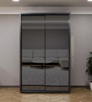 Dulap cu uşi glisante Bayro Parma Anthracite 1400x2250x600 (608503)