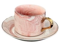 Ceasca cu farfurie Nova Ceramics 150ml Pink