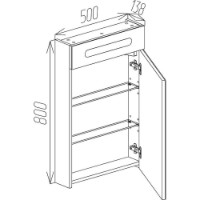 Шкаф с зеркалом Bayro Portis 500x800 Led (124454) фото №2 — интернет-магазин Desire.md