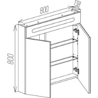 Шкаф с зеркалом Bayro Portis 800x800 Led (124457) фото №4 — интернет-магазин Desire.md