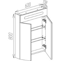 Dulap cu oglindă Bayro Portis Led 600x800 (124455) imaginea #4 — magazin online Desire.md