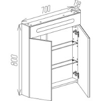 Dulap cu oglindă Bayro Portis Led 700x800 (124456) imaginea #4 — magazin online Desire.md