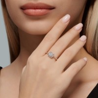Кольцо из золота с фианитами Diamant 51-110-02355-1 s.19 1,55g фото №3 — интернет-магазин Desire.md