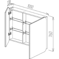 Dulap cu oglindă Bayro Sonata 1000x760 (123130) imaginea #2 — magazin online Desire.md
