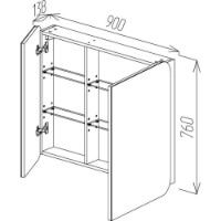 Dulap cu oglindă Bayro Sonata 900x760 (123140) imaginea #3 — magazin online Desire.md