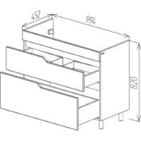Dulap pentru lavoar Bayro Teona Argo 1000 (126112) imaginea #3 — magazin online Desire.md