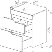 Dulap pentru lavoar Bayro Teona Argo 600 (126113) imaginea #2 — magazin online Desire.md