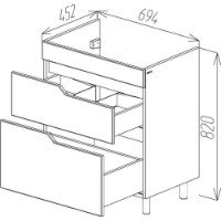 Dulap pentru lavoar Bayro Teona Argo 700 (126114) imaginea #3 — magazin online Desire.md