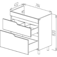 Dulap pentru lavoar Bayro Teona Argo 800 (126115) imaginea #3 — magazin online Desire.md