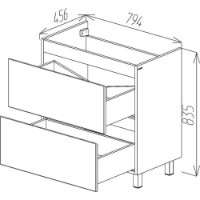 Шкаф под умывальник Bayro Wings Allegro 800 (126107) фото №2 — интернет-магазин Desire.md