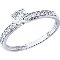 Кольцо из серебра с фианитами Sokolov 94014636 s.19.5 1,55g