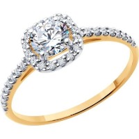 Кольцо из золота с фианитами Diamant 51-110-02355-1 s.19 1,59g фото №1 — интернет-магазин Desire.md