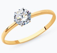 Кольцо из золота с фианитом Sokolov 016788-3 s.17 1,41g