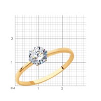 Кольцо из золота с фианитом Sokolov 016788-3 s.17 1,41g фото №2 — интернет-магазин Desire.md