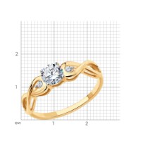 Кольцо из золота с фианитами Sokolov 017154 s.16,5 1,13g фото №2 — интернет-магазин Desire.md