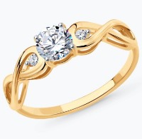 Кольцо из золота с фианитами Sokolov 017154 s.17 1,16g