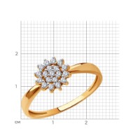 Кольцо из золота с фианитами Sokolov 019063 s.16,5 1,32g фото №2 — интернет-магазин Desire.md