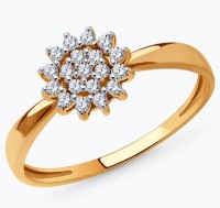 Кольцо из золота с фианитами Sokolov 019063 s.17,5 1,33g