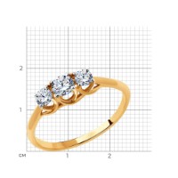 Inel din aur cu zirconii Diamant 51-110-00790-1 s.18 1,46g imaginea #2 — magazin online Desire.md