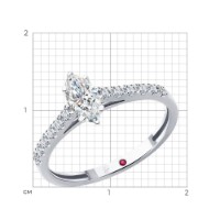 Inel din aur alb cu rubin și diamant Diamant 52-210-02724-1 s.17 1,9g imaginea #2 — magazin online Desire.md
