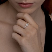 Inel din aur alb cu rubin și diamant Diamant 52-210-02724-1 s.17 1,9g imaginea #3 — magazin online Desire.md